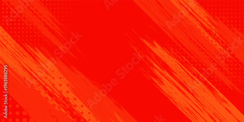 Latar Belakang Olahraga Abstrak dengan Efek Goresan Kuas Gradien Oranye dan Merah dan Halftone