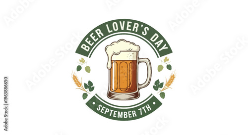 Beer Mug with Foam Illustration Design.