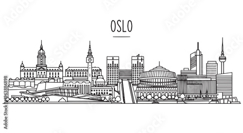 Photography Oslo Norway Skyline Buildings Illustration