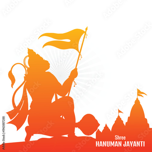 Cultural indian festival happy hanuman jayanti greeting card design