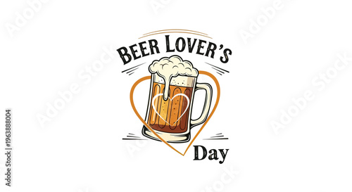 Illustration of Beer Mug with Foam.