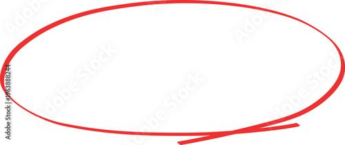 マーカーペンでサインした赤丸印素材