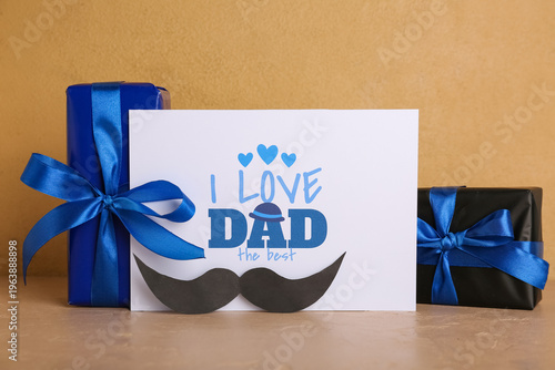 Gift boxes with greeting ca...