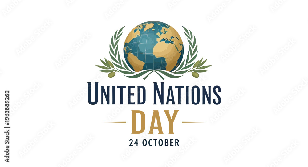 Fototapeta premium United Nations Day Logo with Globe.