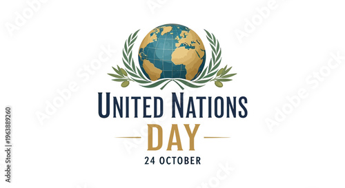 United Nations Day Logo with Globe.