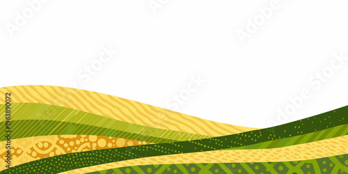 Εκτύπωση καμβά Stylized rolling hills with vibrant green and yellow textures