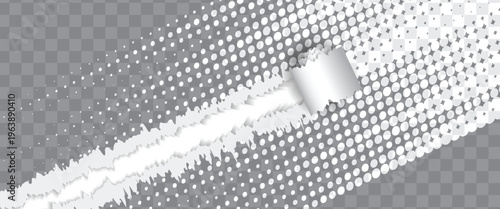 Gray background with copyspace and torn paper edge. Vector illustration.