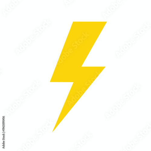 Yellow lightning bolt symbol on a white background