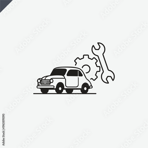 Car mechanic logo template