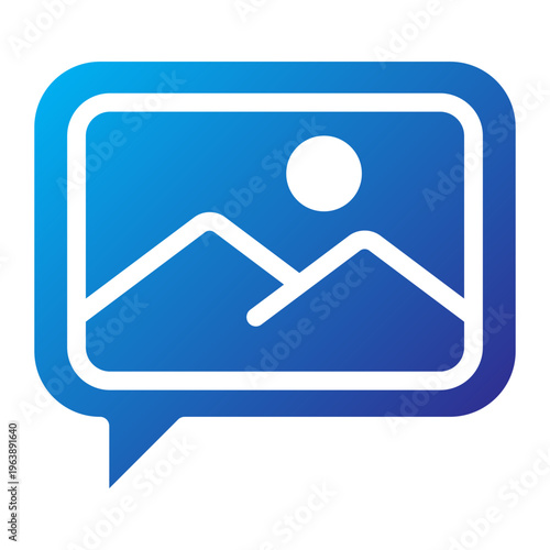 Image Comment Blue Solid Gradient Icon