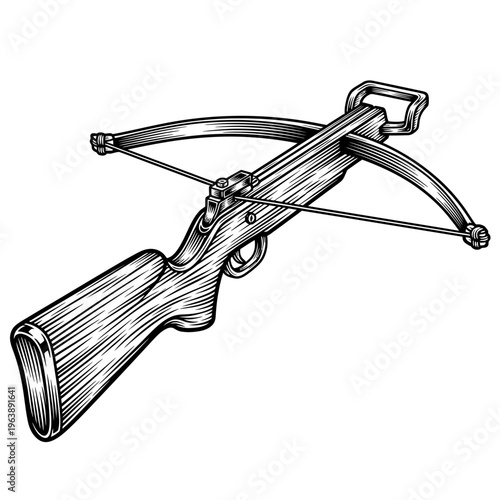 Crossbow with stock and trigger mechanism.