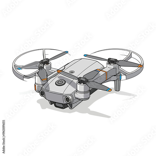 Drone with propellers and camera.