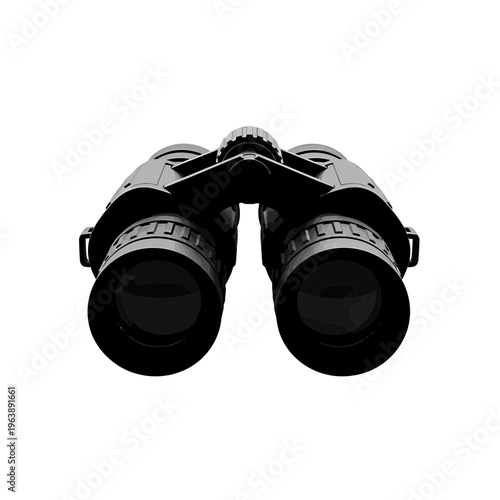 Black binoculars with rubber grip.