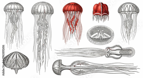 Vintage Jellyfish Illustration Collection