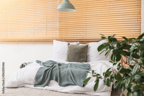Big bed with soft pillows i...