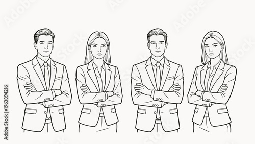 Business suits group standing