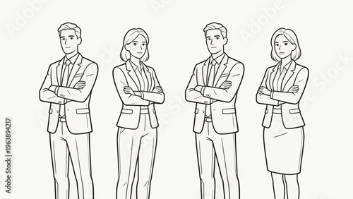 Four business professionals in suits