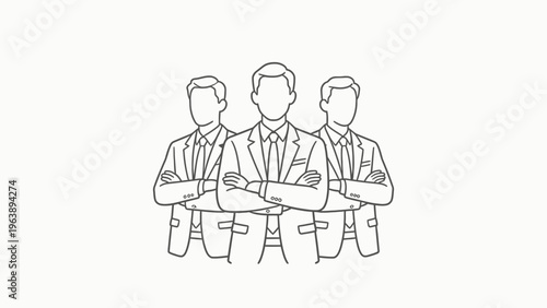 Three men in suits with arms crossed