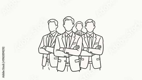 Group of men in suits with arms crossed