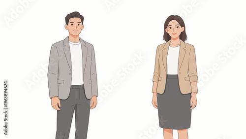 Business attire man and woman