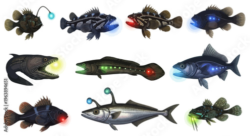 Deep Sea Bio-Luminescent Fish Collection Set