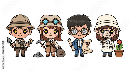 Cartoon Scientists and Explorers.