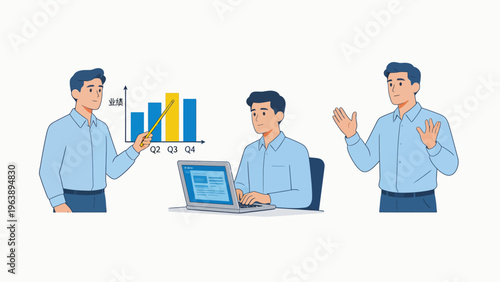 Business meeting with data presentation