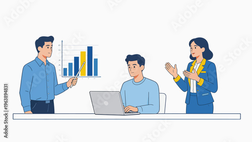 Business meeting with data presentation