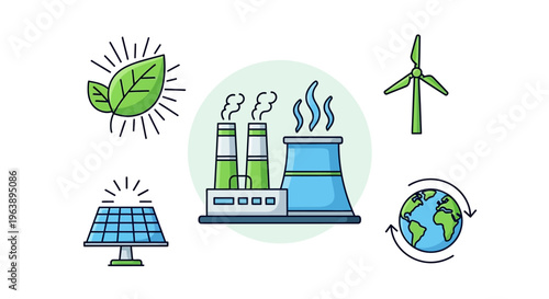 Geothermal power plant illustration showing underground heat extraction for sustainable energy production