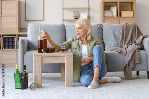 Drunk mature woman at home....