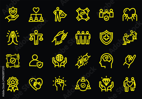 Society icon set. Editable line icons. Vector illustration.