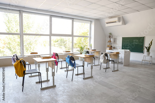 Interior of empty classroom...