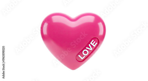 Pink Heart with 'Love' Label