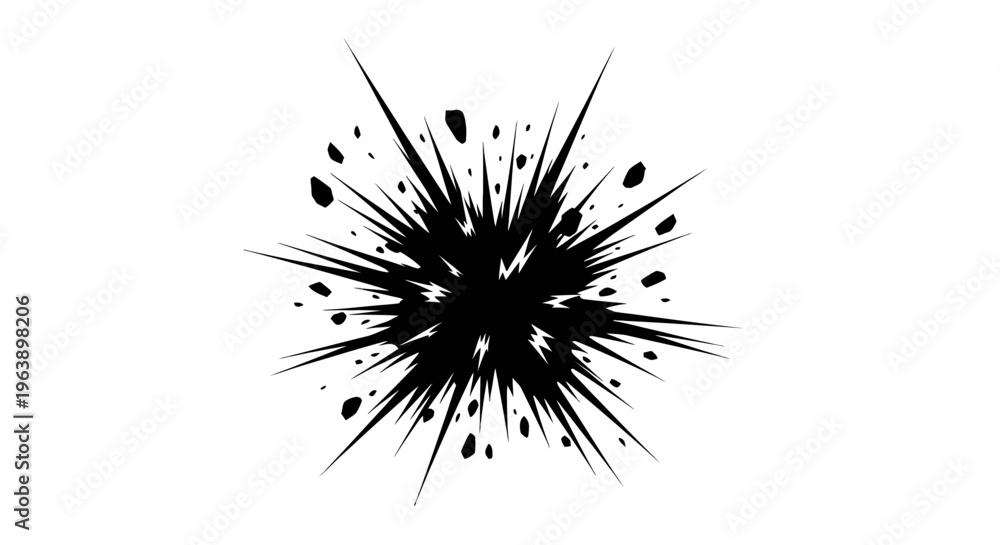 Fototapeta premium Black Ink Splatter on White Background.
