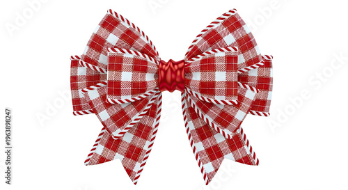 Red and White Gingham Bow
