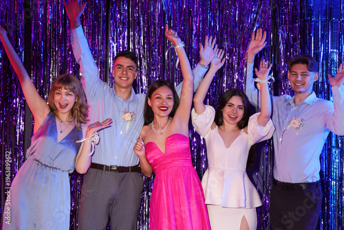 Portrait of young people on prom night