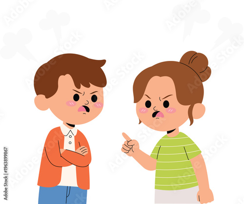 Two Friend Arguing with Angry Expression illustration