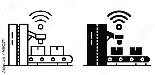 Industrial Automation with Robotic Arm and Conveyor Belt Systems in Action