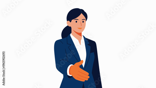 Businesswoman extending hand for handshake