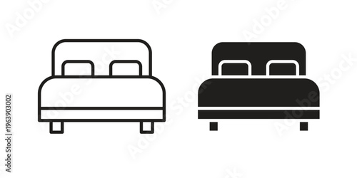 Bed icon and symbol. Vector logo design element.