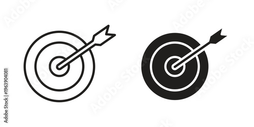 Bulls eye icon and symbol. Vector logo design element.