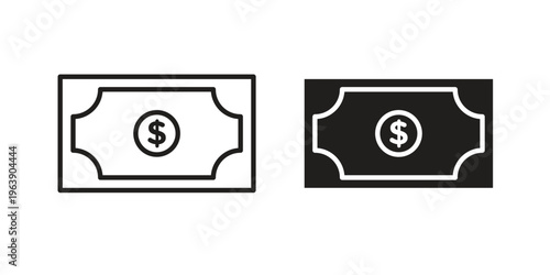 Cash icon and symbol. Vector logo design element.