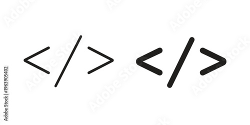 Code icon and symbol. Vector logo design element.