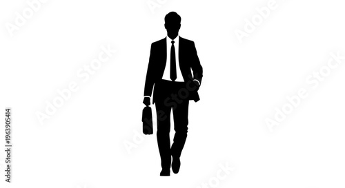 Businessman Walking with Briefcase in Hand.