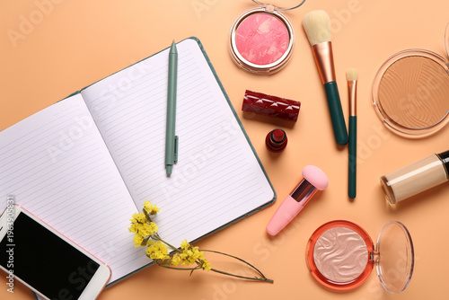 Composition with makeup cos...