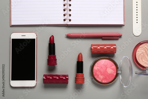 Composition with makeup cos...