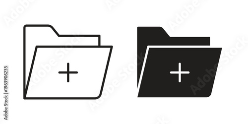 Create folder icon and symbol. Vector logo design element.