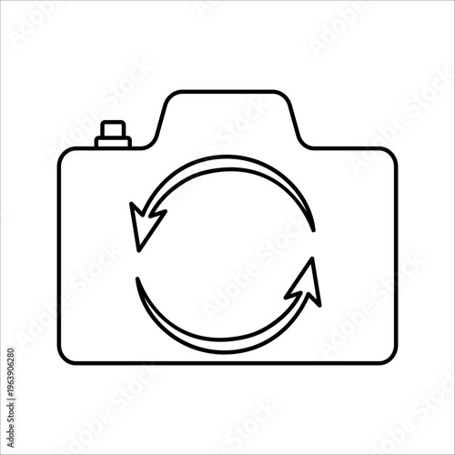 Camera Rotation Icons Depicting Switching between Front and Rear Cameras for Photography and Videography Needs