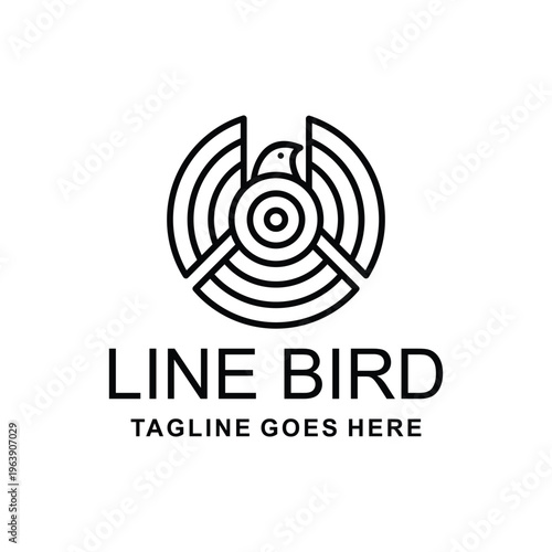 Bird line Logo Technology Business Design symbol Graphic Vector