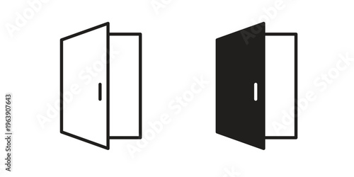 Door icon and symbol. Vector logo design element.
